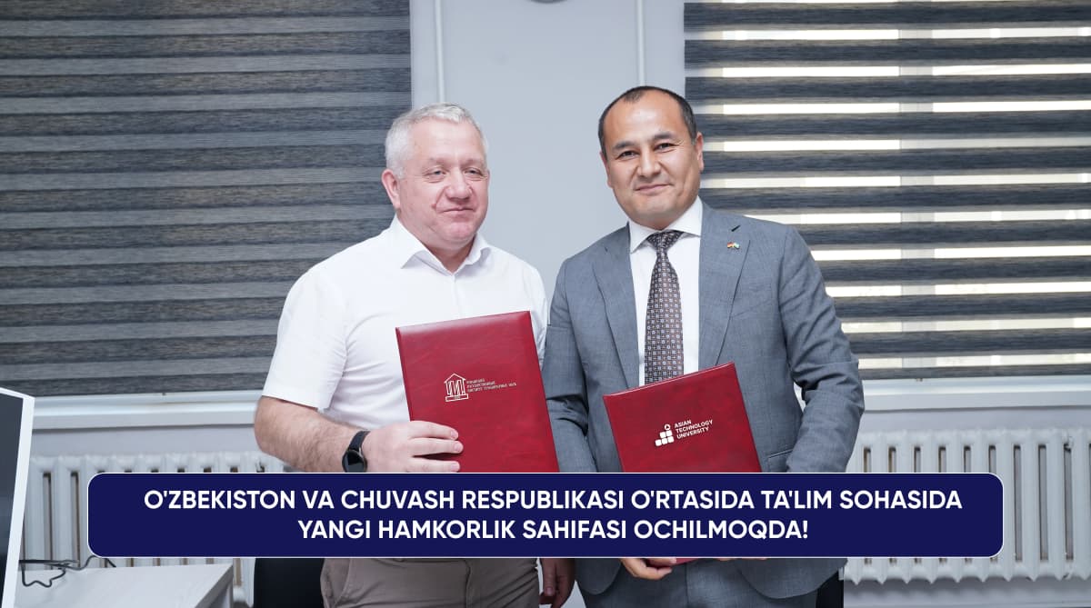 Joriy yilning 26 aprel kuni, Chuvash Respublikasi ta'lim vaziri o'rinbosari Marina Nikolayevna Lejnina boshchiligidagi delegatsiya Qarshi shahridagi Osiyo texnologiyalar universitetiga tashrif buyurdi. Delegatsiya tarkibida Chuvash davlat gumanitar fanlar instituti direktori Yuriy Nikolayevich Isayev hamda Chuvash Respublikasi Ta'lim va yoshlar siyosati vazirligi Kasbiy ta'lim va fan bo'limi boshlig'i Lyudmila Nikolayevna Votyakova ham bor edi.