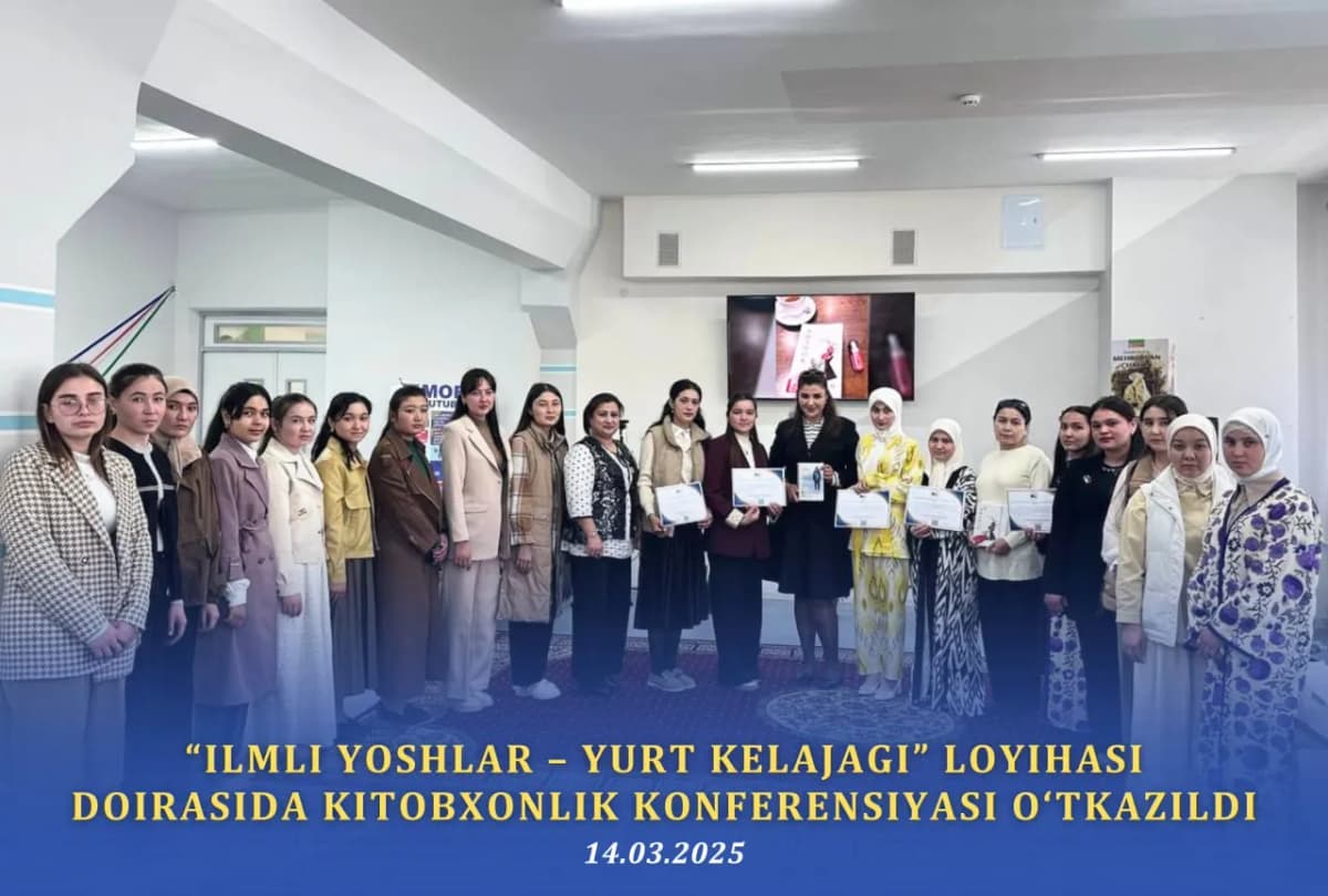 Osiyo texnologiyalar universiteti hamda S. Nasafiy nomidagi Qashqadaryo viloyat axborot-kutubxona markazi Madaniy-ma’rifiy va yoshlar bilan ishlash sektori tomonidan, Oʻzbekiston Yozuvchilar uyushmasi viloyat boʻlimi hamkorligida “Ilmli yoshlar – yurt kelajagi” loyihasi doirasida kitobxonlik konferensiyasi tashkil etildi.