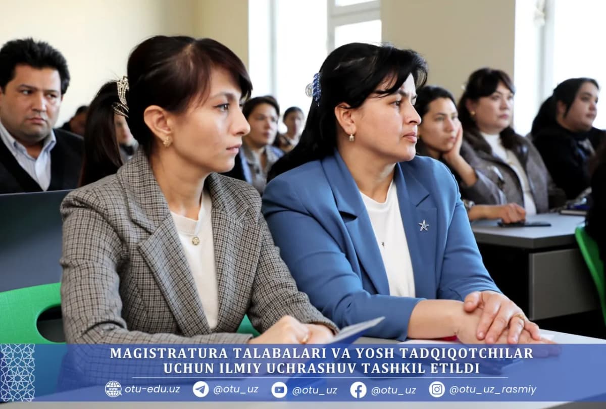 Osiyo texnologiyalar universitetida magistratura talabalari va yosh tadqiqotchilar uchun ilmiy jurnallar muharriri Sherzod Qurbonov bilan uchrashuv tashkil etildi. Tadbir davomida ilmiy maqola yozish, tadqiqot metodologiyasi va nashr jarayonlari bo‘yicha muhim tavsiyalar berildi.