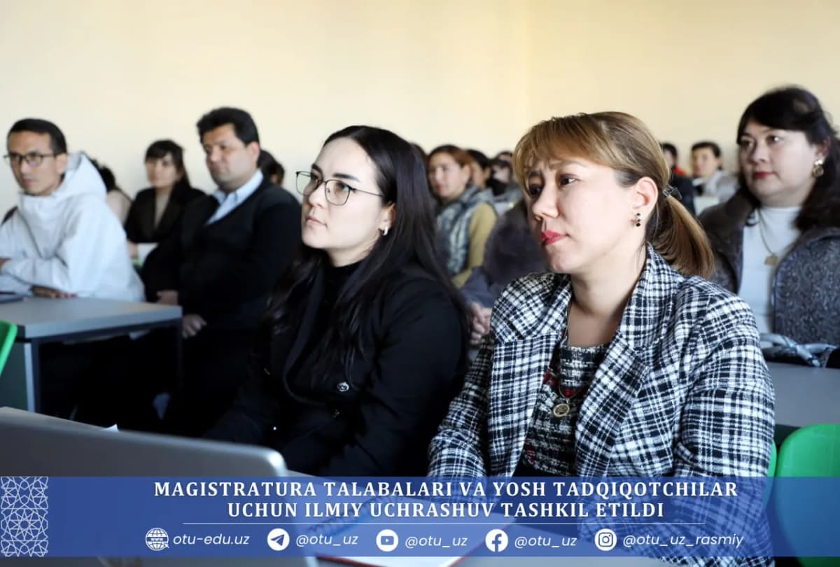 Osiyo texnologiyalar universitetida magistratura talabalari va yosh tadqiqotchilar uchun ilmiy jurnallar muharriri Sherzod Qurbonov bilan uchrashuv tashkil etildi. Tadbir davomida ilmiy maqola yozish, tadqiqot metodologiyasi va nashr jarayonlari bo‘yicha muhim tavsiyalar berildi.